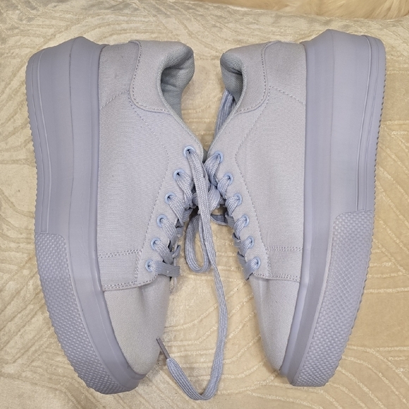 ASOS Light Blue Platform Sneakers Classic Low-Top Design - Picture 11 of 12